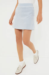 Blue 16 Inch Performance Seersucker Winefred Golf Skirt